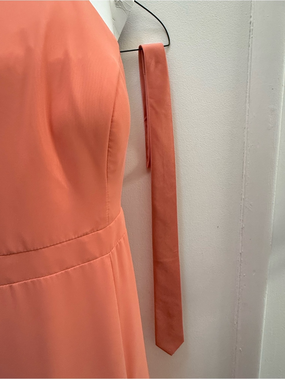 Azazie Clarice Halter Neck Coral Bridesmaid Gown - Picture 4 of 4